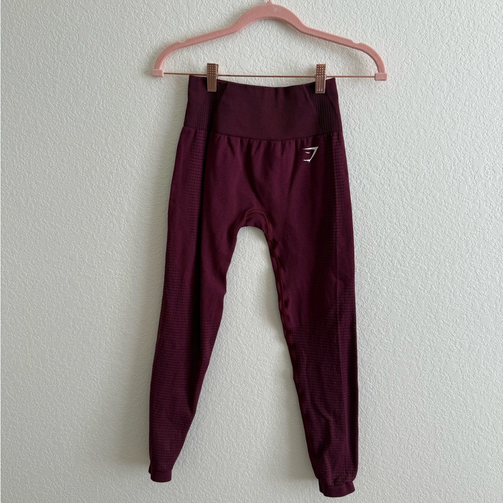 Gymshark Burgundy High-Waisted Leggings